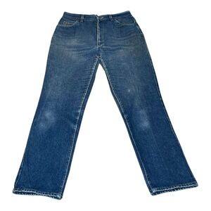 Vintage USA Union Made Lee Womens Jeans 14 MEDIUM‎ Blue Denim Straight Leg Wash